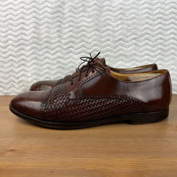 MEZLAN Mens Cancun Shoes Derby Basket Weave Leather Vero Cuoio Brown Size 11.5W main image 4